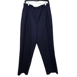 VTG 90s Pendleton Navy Virgin Wool Trousers USA Made 14 Tailored Minimalist Wms